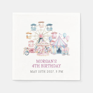 Carnival Cute Birthday Budget Party Napkin