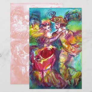 CARNIVAL DANCE ,soft antique pink white Stationery
