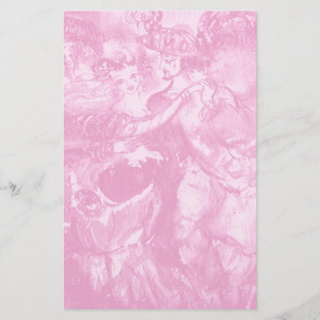 CARNIVAL DANCE ,soft  pink Stationery (Front)