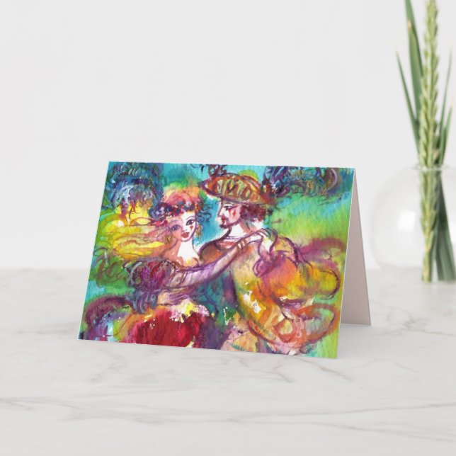 CARNIVAL DANCE Valentine's Day Red Heart Wax Seal Holiday Card (Front)