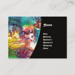 CARNIVAL DANCE / Venetian Masquerade Ball ,Black Business Card