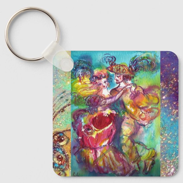 CARNIVAL DANCE Venetian Masquerade Ball Key Ring (Front)
