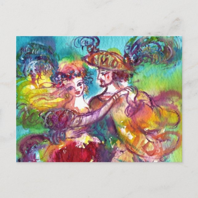 CARNIVAL DANCE Venetian Masquerade Ball Postcard (Front)