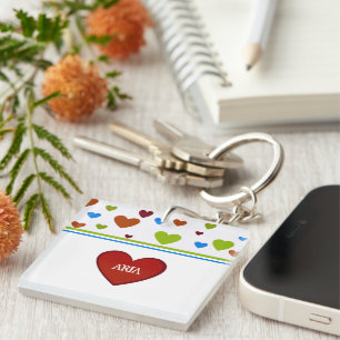 Carnival Dancing Hearts 1 Baby Blanket Accent Pi Key Ring