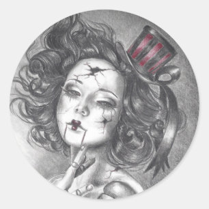 Carnival Doll Sticker Gothic Art Sticker
