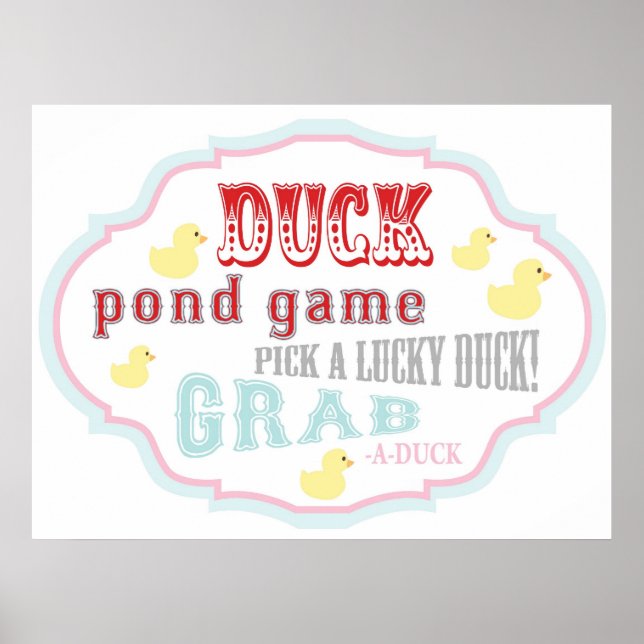 Carnival Duck Pond Sign Carnival Circus Birthday (Front)