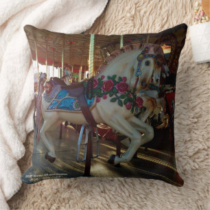 Carnival Fair Carousel Horse Photo Cushion