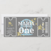 Carnival Ferris Wheel Birthday Ticket Party Grey