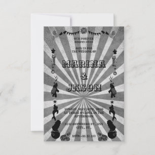 Carnival festival black and white save the date