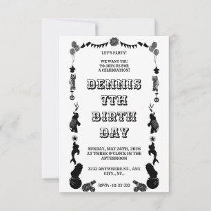 Carnival festival black and white save the date