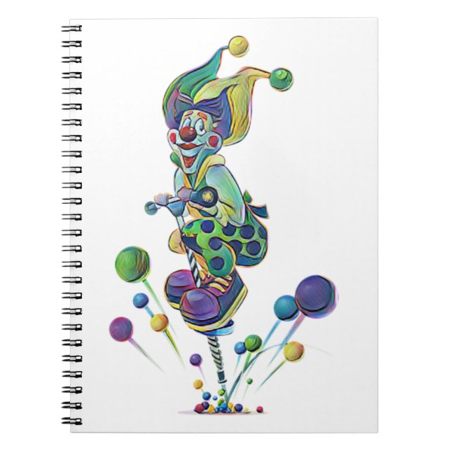 Carnival Festival Theme cute joker Design Notebook (Front)