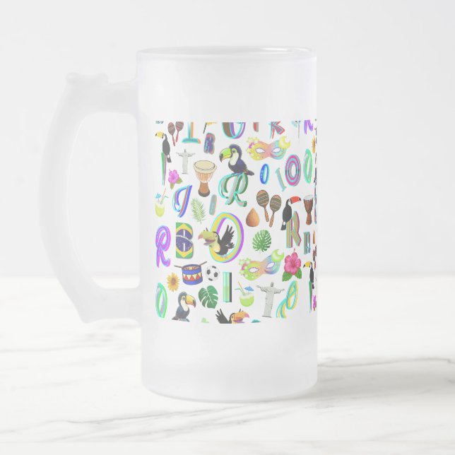 Carnival Frosted Glass Beer Mug (Left)