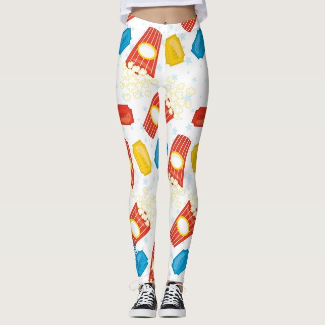 Carnival Fun: Popcorn & Ticket Print Leggings (Front)