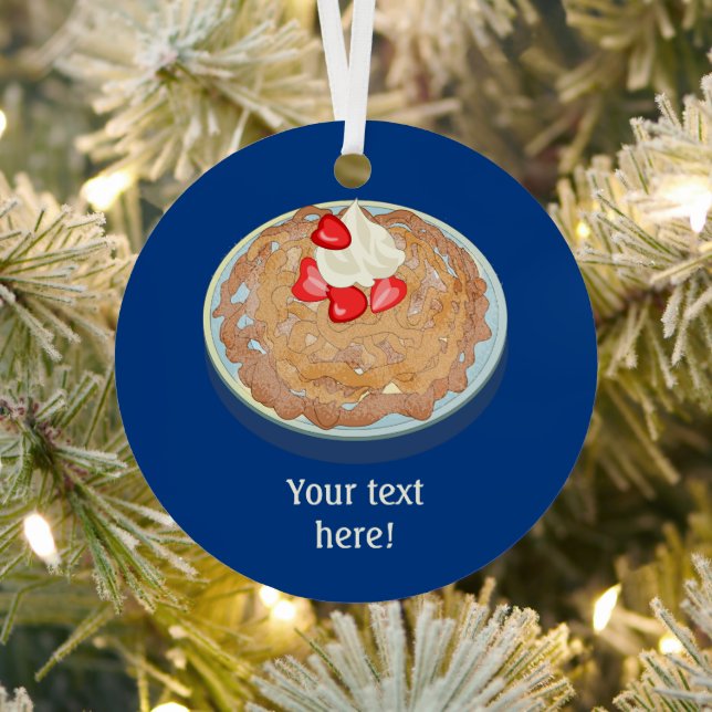 Carnival Funnel Cake - Doughnut Treat - Your text  Metal Tree Decoration (Insitu)