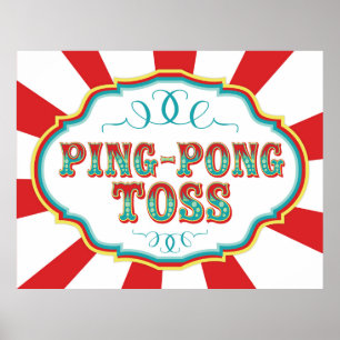 Carnival Game Sign Ping Pong Toss