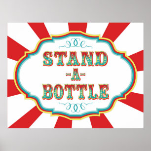 Carnival Game Stand a Bottle Poster