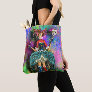 Carnival Girl - Clown Joker Jester - Painting  Tote Bag