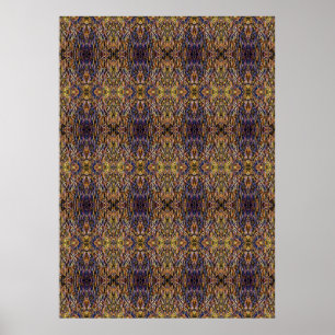 Carnival Glass Grass With Orange Mold Fungus tiled Poster