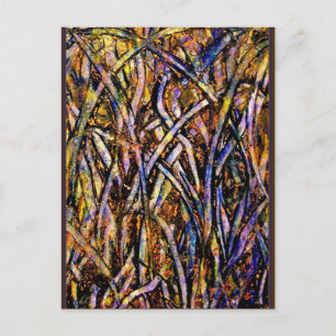 Carnival Glass Grass With Orange Mould Fungus 2005 Postcard