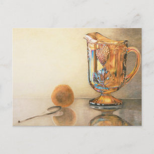 Carnival Glass Pitcher Art Postcard