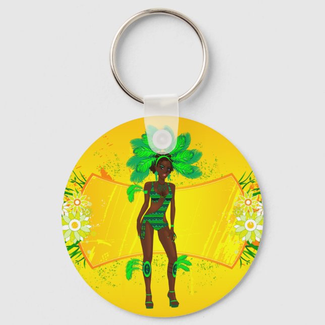 carnival green girl.ai key ring (Front)