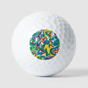 Carnival-Hand Painted Abstract Art Golf Balls