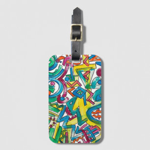 Carnival-Hand Painted Abstract Art Luggage Tag