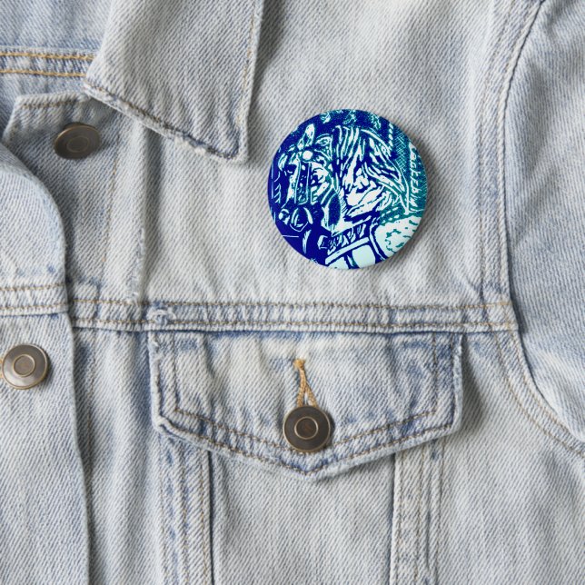 Carnival Horse Blues 6 Cm Round Badge (In Situ)