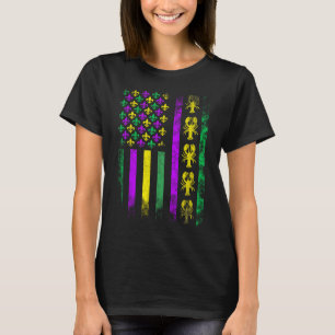 Carnival Mardi Gras Usa American Flag Crawfish Par T-Shirt