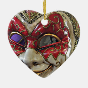 Carnival Mask Design Ceramic Tree Decoration