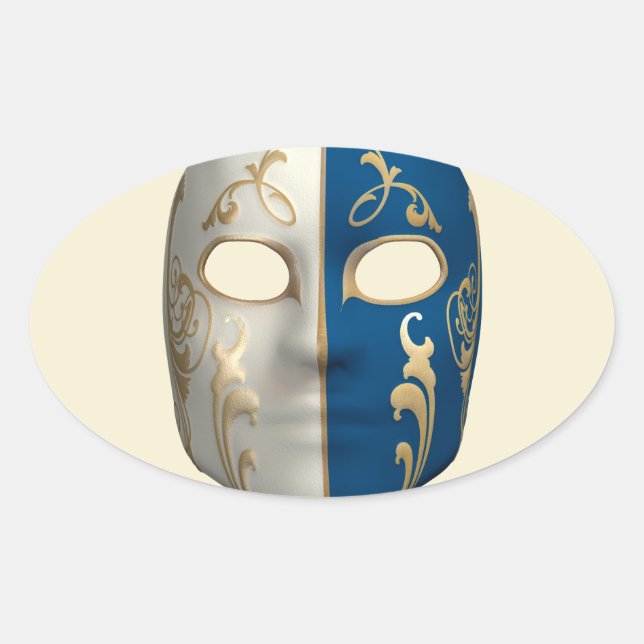Carnival Mask Oval Sticker (Front)