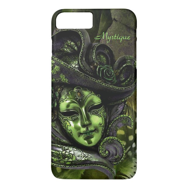 Carnival Mask - Peridot Damask iPhone 7 plus Case (Back)
