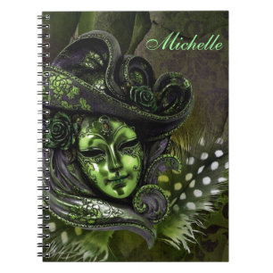 Carnival Mask-Peridot Damask Note Book
