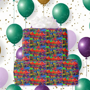 Carnival Modern Abstract Painting Birthday Gift Wrapping Paper