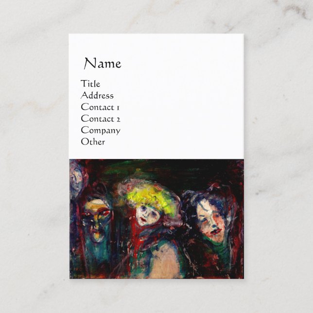 CARNIVAL NIGHT IN VENICE Venetian Masquerade Masks Business Card (Front)