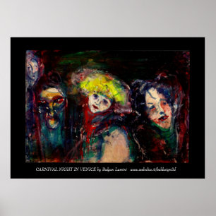 CARNIVAL NIGHT IN VENICE Venetian Masquerade Masks Poster