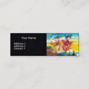 CARNIVAL NIGHT Masquerade Dance,Music Black Paper Mini Business Card