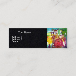 CARNIVAL NIGHT Music Masquerade Dance Black Paper Mini Business Card