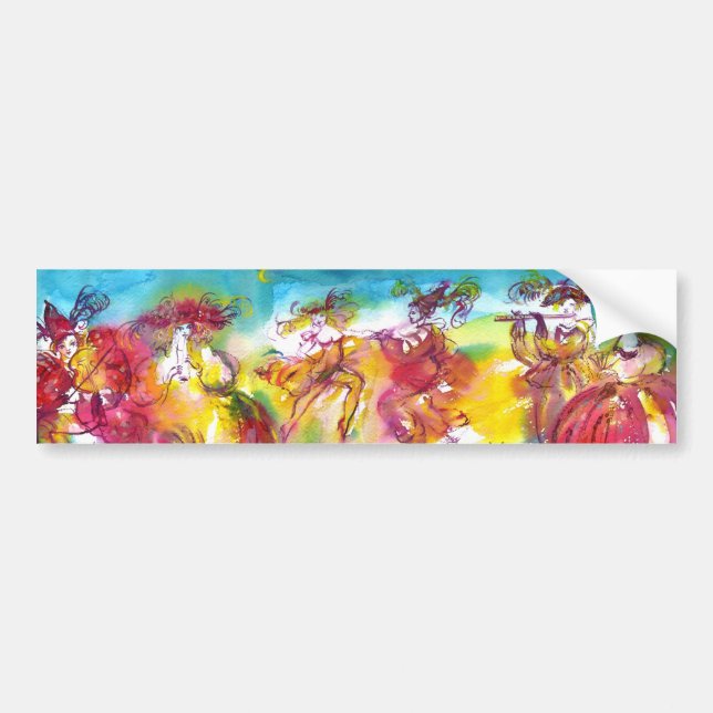 CARNIVAL NIGHT / Venetian Masquerade,,Dance Music Bumper Sticker (Front)