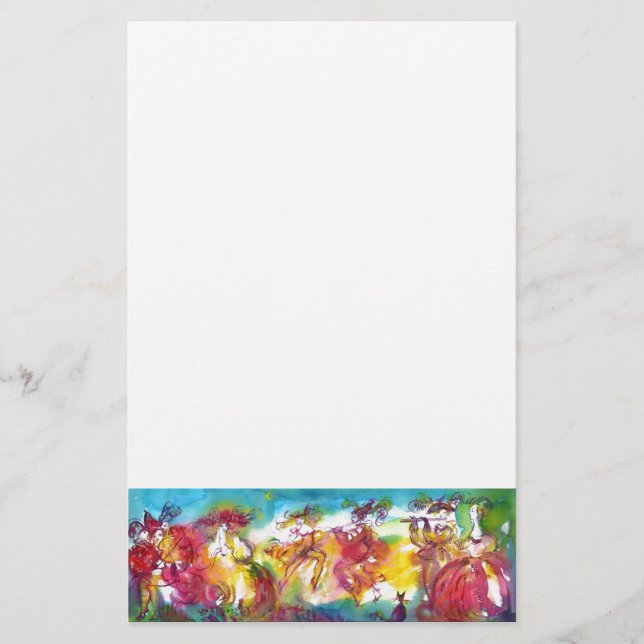CARNIVAL NIGHT / Venetian Masquerade,,Dance Music Stationery (Front)