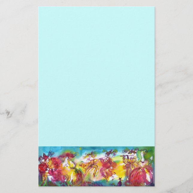 CARNIVAL NIGHT / Venetian Masquerade,,Dance Music Stationery (Front)