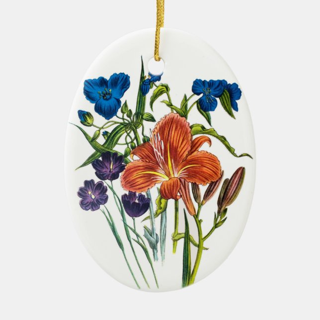 Carnival of flowers ceramic tree decoration (Front)