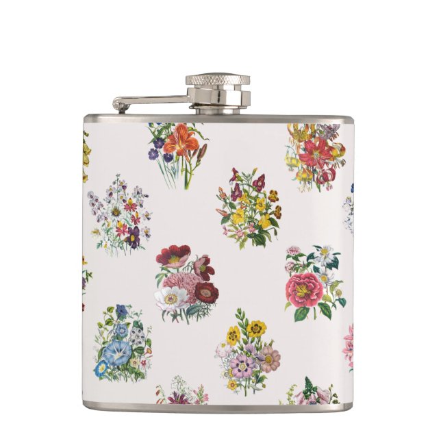 Carnival of flowers hip flask (Front)