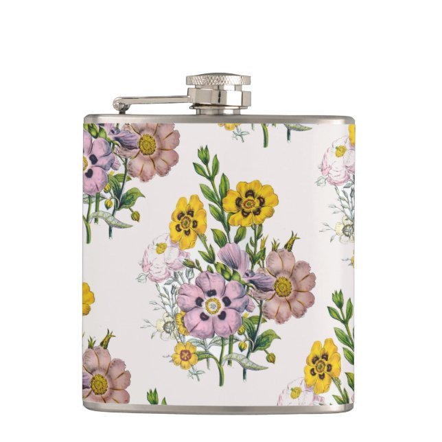 Carnival of flowers hip flask (Front)