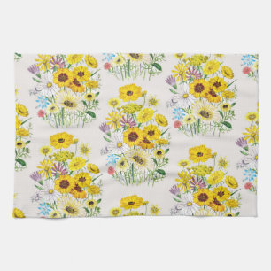 Carnival of flowers tea towel