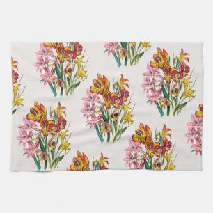 Carnival of flowers tea towel
