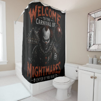 Carnival of Nightmares Creepy Clown Shower Curtain