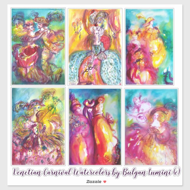 CARNIVAL OF VENICE Mardi Gras Masquerade Masks (Sheet)