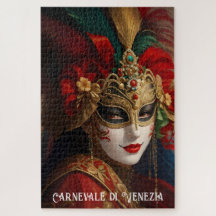 Carnival of Venice mask red green gold