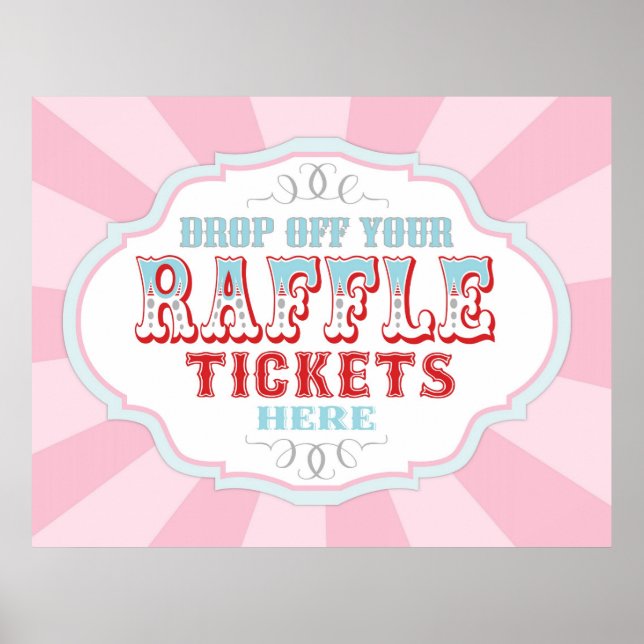 Carnival or Circus Raffle Ticket Booth Sign (Front)